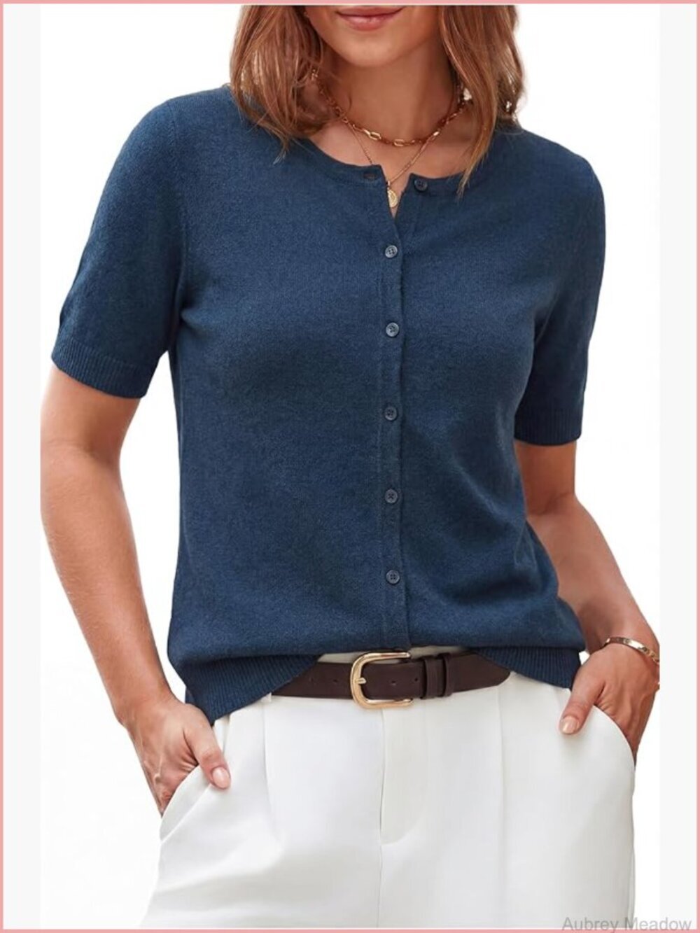 Wool Blend Cropped Short Sleeve Cardigan - Lightweight Summer Layering Top